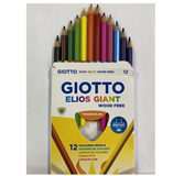 Hộp bút chì 12 màu thân to nhập khẩu Ý GIOTTO Elios Wood Free 221500