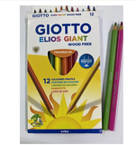Hộp bút chì 12 màu thân to nhập khẩu Ý GIOTTO Elios Wood Free 221500
