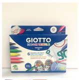 Bút dạ vẽ lên vải nhập khẩu Ý GIOTTO Decor Textile 6 màu 494800