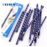 Combo 2 bút chì thân 3 cạnh có rãnh to + nhỏ Lyra groove graphite, tẩy chì Lyra Dust Free