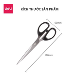 Kéo thủ công văn phòng Deli chất liệu cao cấp không gỉ 175mm - 2 màu đen đỏ 6009