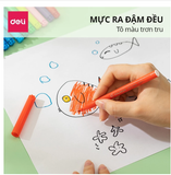 Bút dạ nước 12 màu deli C10003 Đi Nét Fiber Pen 1mm màu an toàn, không tòe ngòi dùng cho học sinh