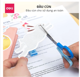 Kéo Thủ công Deli 6021 có nắp an toàn dành cho học sinh