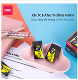Tẩy Gôm Deli 3043 đen dành cho học sinh, sinh viên văn phòng phẩm tiện dụng