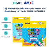 Bộ bút dạ nhập khẩu Hàn Quốc Amos Color Buddy Long 10/12 màu CM10P-M/CM12P-L