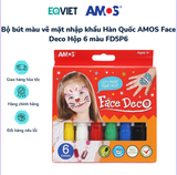 Bộ bút màu vẽ mặt nhập khẩu Hàn Quốc AMOS Face Deco Hộp 6 màu FD5P6