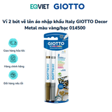 Vỉ 2 bút vẽ lên áo nhập khẩu Italy GIOTTO Decor Metal màu vàng/bạc 014500
