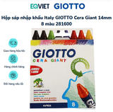 Hộp sáp nhập khẩu Italy GIOTTO Cera Giant 14mm 8 màu 281600