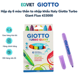 Hộp dạ 6 màu thân to nhập khẩu Italy Giotto Turbo Giant Fluo 433000