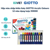 Hộp màu nhập khẩu Italy GIOTTO Acrylic Colours 12 màu dạng tuýp 359000
