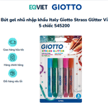 Bút gel nhũ nhập khẩu Italy Giotto Strass Glitter Vỉ 5 chiếc 545200