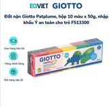 Đấ́t nặn Giotto Patplume, hộp 10 màu x 50g, nhập khẩu Ý an toàn cho trẻ F513300
