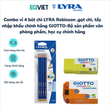 Combo vỉ 4 bút chì LYRA Robinson ,gọt chì, tẩy nhập khẩu chính hãng GIOTTO-Bộ sản phẩm văn phòng phẩm, học cụ chính hãng