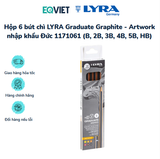 Hộp 6 bút chì LYRA Graduate Graphite - Artwork nhập khẩu Đức 1171061 (B, 2B, 3B, 4B, 5B, HB)