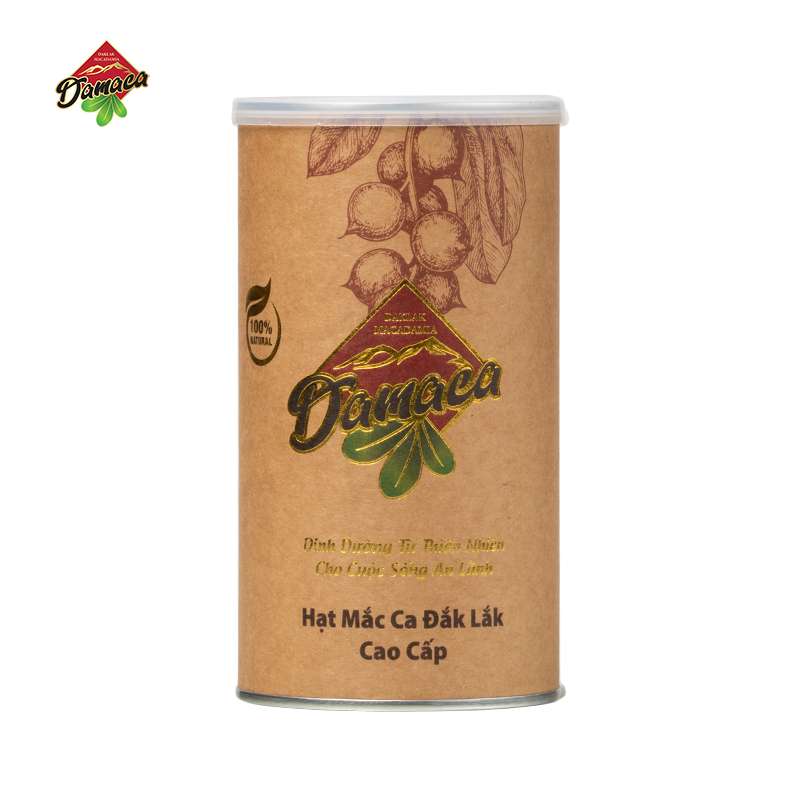 Hạt Mắc Ca Đắk Lắk Cao Cấp Lon Nâu 250 g