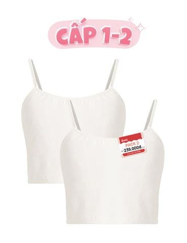  Pack 2 Áo lót học sinh iBasic cotton USA kháng khuẩn tròng cổ daily iBasic - BRAT029-PA2 