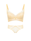  [NUDE TONE] Bra Set Áo ngực U-BRA có gọng mút mỏng ren và Quần lót nữ ren lưới hipster iBasic - BRAW132, PANW132 