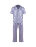  Đồ bộ nam mặc nhà iBasic lụa satin pyjama sọc tay ngắn quần dài - HOMM019 