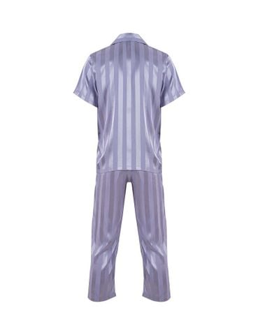  Đồ bộ nam mặc nhà iBasic lụa satin pyjama sọc tay ngắn quần dài - HOMM019 