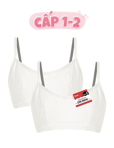  Pack 2 Áo ngực học sinh iBasic cotton USA kháng khuẩn dây nhỏ BRAT027-PA2 