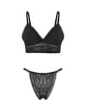 Bra Set Áo ngực bralette ren V Deep và Quần lót ren bikini Freezise iBasic BRAY097, PANY097 