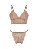 Bra Set Áo ngực bralette ren V Deep và Quần lót ren bikini Freezise iBasic BRAY097, PANY097 