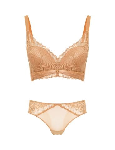  [NUDE TONE] Bra Set Áo ngực U-BRA có gọng mút mỏng ren và Quần lót nữ ren lưới hipster iBasic - BRAW132, PANW132 