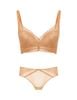  [NUDE TONE] Bra Set Áo ngực U-BRA có gọng mút mỏng ren và Quần lót nữ ren lưới hipster iBasic - BRAW132, PANW132 