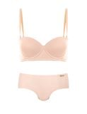  [NUDE TONE] Bra Set áo ngực nữ iBasic áo ngực có gọng mút dày và quần không đường may lưng cao BRAW163+V119 