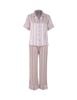  Đồ bộ mặc nhà nữ iBasic lụa satin pyjama sọc tay ngắn quần dài - HOMW043 