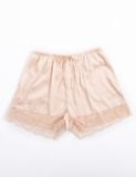  Đồ bộ mặc nhà nữ lụa satin iBasic phối ren tay ngắn - HOMW045 
