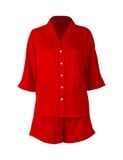  Đồ bộ mặc nhà nữ pyjama satin xước iBasic quần đùi áo tay lửng - HOMW047 