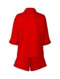  Đồ bộ mặc nhà nữ pyjama satin xước iBasic quần đùi áo tay lửng - HOMW047 