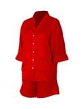  Đồ bộ mặc nhà nữ pyjama satin xước iBasic quần đùi áo tay lửng - HOMW047 