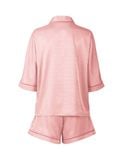  Đồ bộ mặc nhà nữ pyjama satin xước iBasic quần đùi áo tay lửng - HOMW047 
