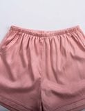  Đồ bộ mặc nhà nữ pyjama satin xước iBasic quần đùi áo tay lửng - HOMW047 