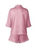  Đồ bộ mặc nhà nữ pyjama satin xước iBasic quần đùi áo tay lửng - HOMW047 