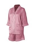  Đồ bộ mặc nhà nữ pyjama satin xước iBasic quần đùi áo tay lửng - HOMW047 