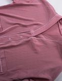  Đồ bộ mặc nhà nữ pyjama satin xước iBasic quần đùi áo tay lửng - HOMW047 
