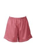  Đồ bộ mặc nhà nữ pyjama satin xước iBasic quần đùi áo tay lửng - HOMW047 