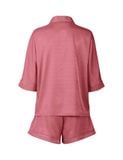 Đồ bộ mặc nhà nữ pyjama satin xước iBasic quần đùi áo tay lửng - HOMW047 