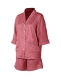  Đồ bộ mặc nhà nữ pyjama satin xước iBasic quần đùi áo tay lửng - HOMW047 