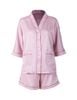  Đồ bộ mặc nhà nữ pyjama satin xước iBasic quần đùi áo tay lửng - HOMW047 
