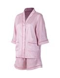  Đồ bộ mặc nhà nữ pyjama satin xước iBasic quần đùi áo tay lửng - HOMW047 
