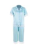  Đồ bộ mặc nhà nữ iBasic lụa satin phối ren pyjama tay ngắn quần lửng - HOMW050 