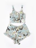  Bộ mặc nhà nữ áo sát nách croptop kết hợp quần đùi nhún iBasic HOMY048 
