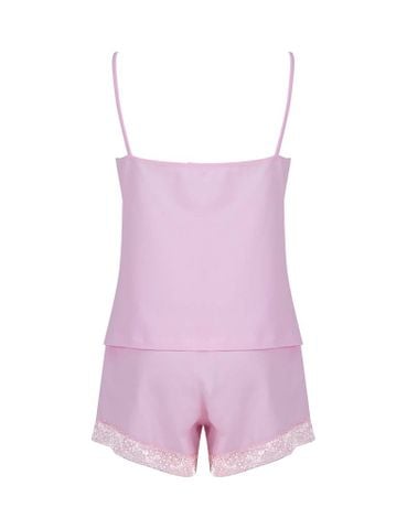  Đồ bộ mặc nhà nữ iBasic cotton hai dây phối ren – HOMY050 