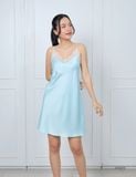  Váy ngủ nữ lụa satin iBasic hai dây phối ren – SW075 
