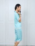  Đồ bộ mặc nhà nữ iBasic lụa satin phối ren pyjama tay ngắn quần lửng - HOMW050 