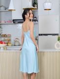  Váy ngủ lụa satin iBasic hai dây phom suông dài - SW073 